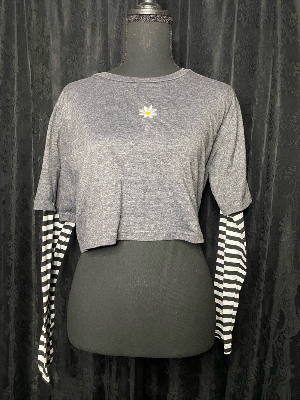 Grunge Daisy Layered Crop Top